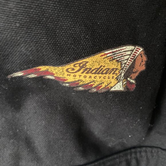 Indian Motorcycle Men's Heavy Canvas Vest Black Medium Button Up (Ex. Cond.) - Picture 9 of 15